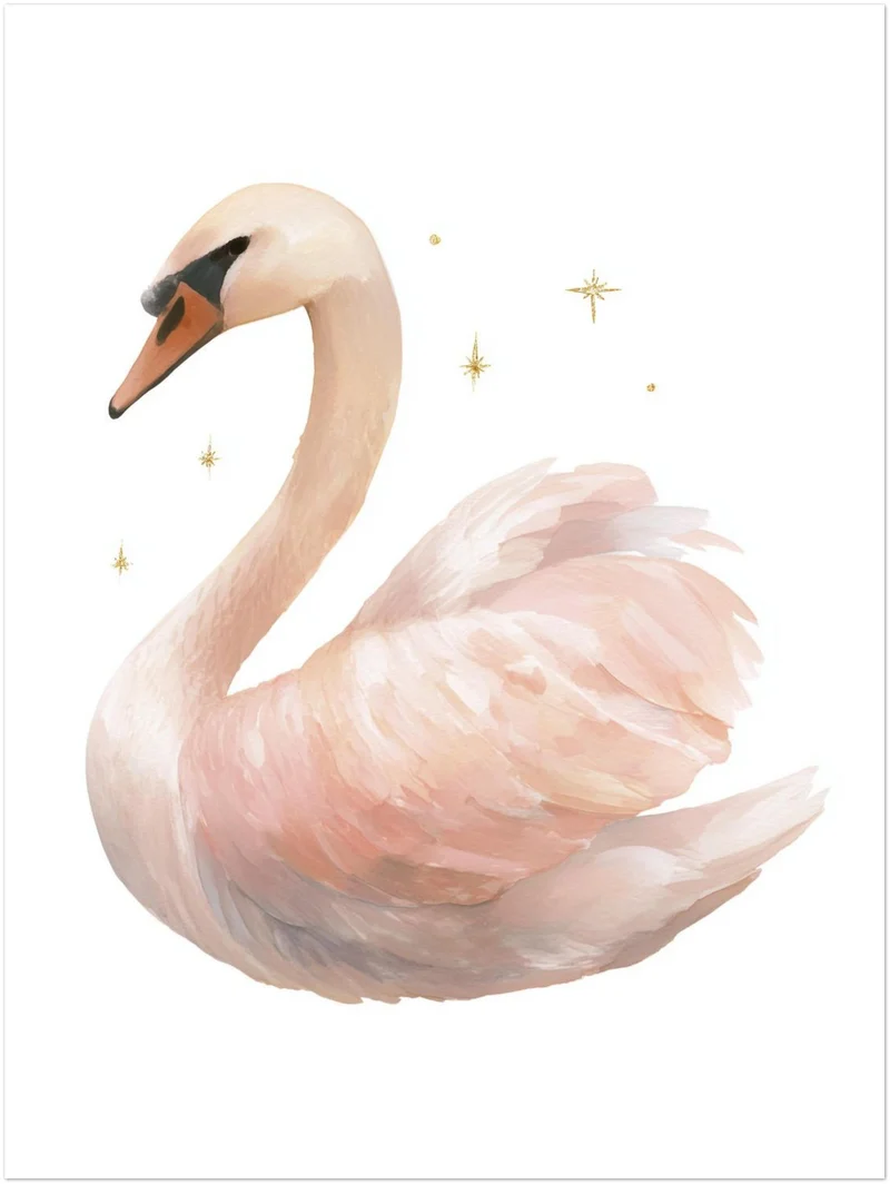 Sanfter Schwan Aquarell Leinwandbild