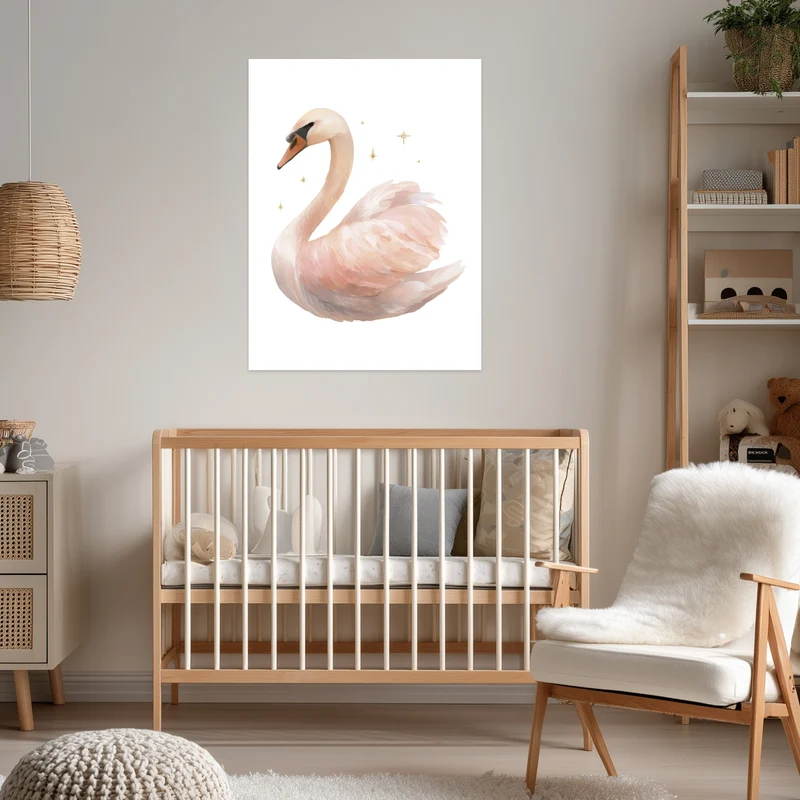 Sanfter Schwan Aquarell Leinwandbild
