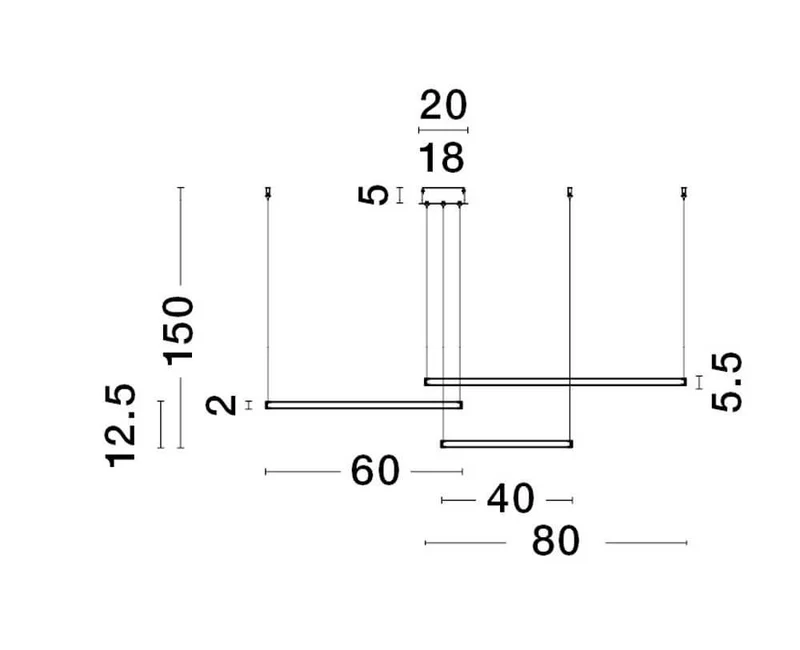 Purple LED Pendelleuchte 3-flammig Ø 130cm 3000K