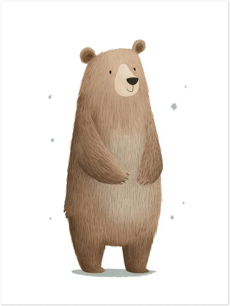 Freundlicher Bär stehend Leinwandbild