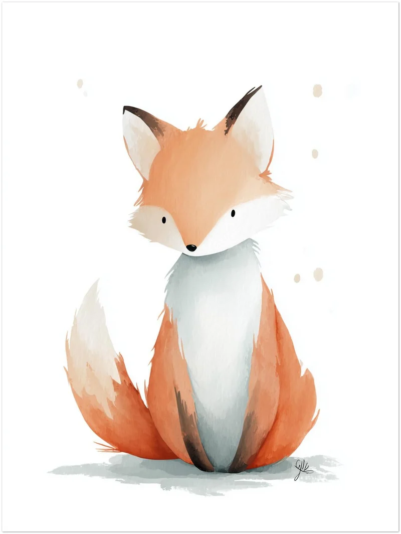 Ruhender Fuchs Illustration Leinwandbild