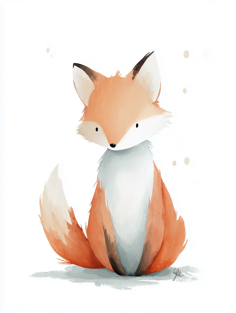 Ruhender Fuchs Illustration Poster