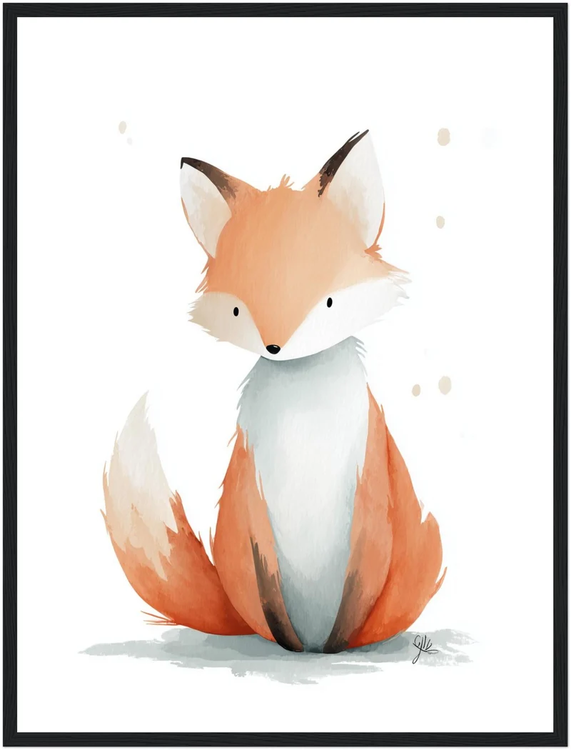 Ruhender Fuchs Illustration Poster