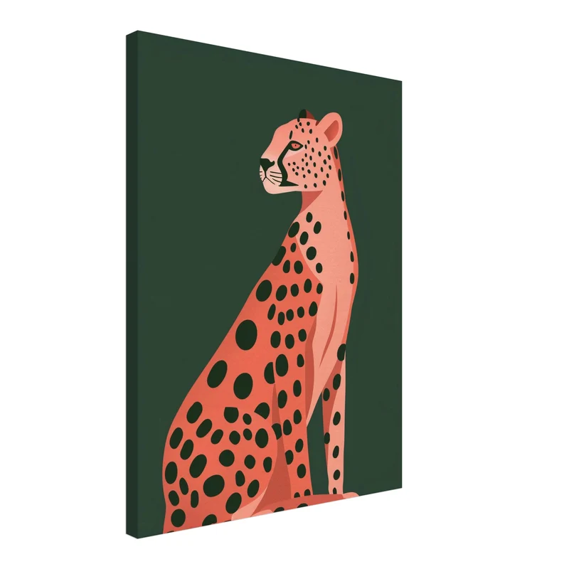 Sitzender Gepard Illustration Leinwandbild