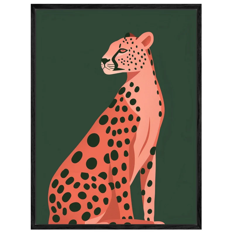 Sitzender Gepard Illustration Leinwandbild