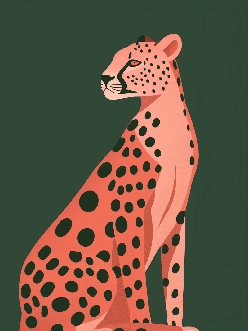 Sitzender Gepard Illustration Poster