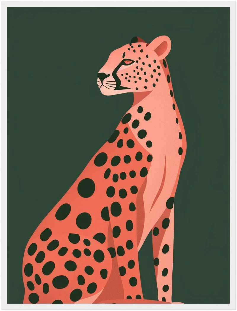 Sitzender Gepard Illustration Poster