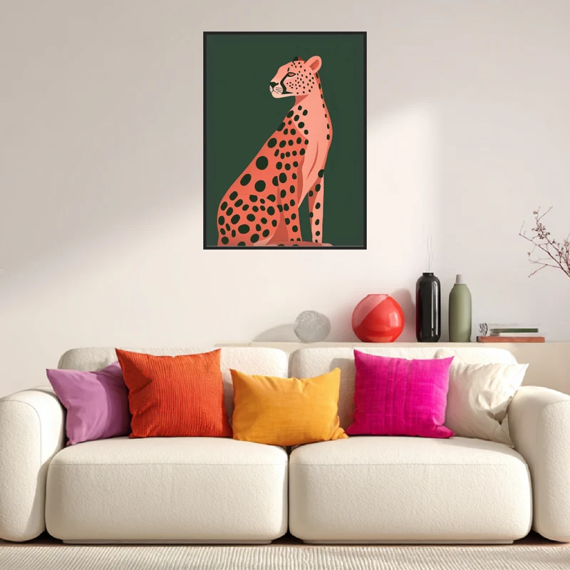 Sitzender Gepard Illustration Poster