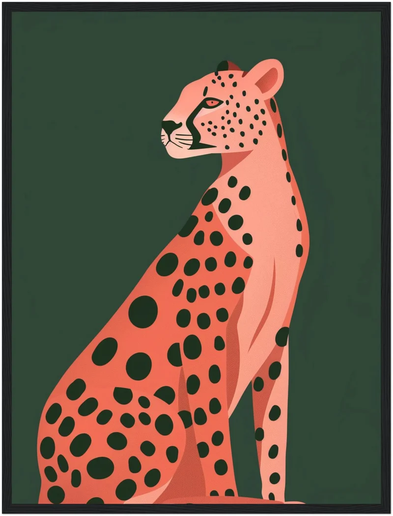 Sitzender Gepard Illustration Poster