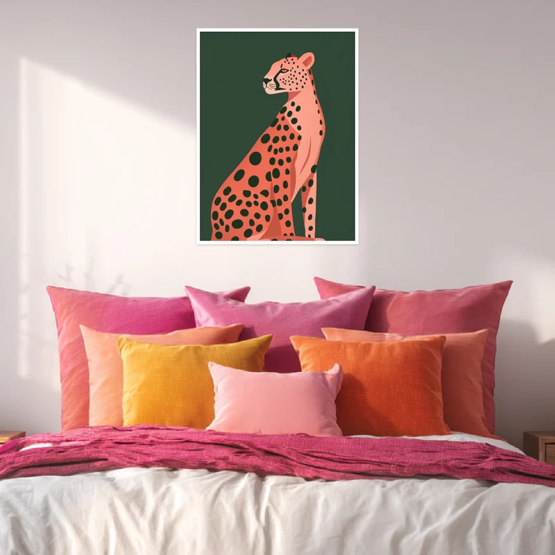 Sitzender Gepard Illustration Poster