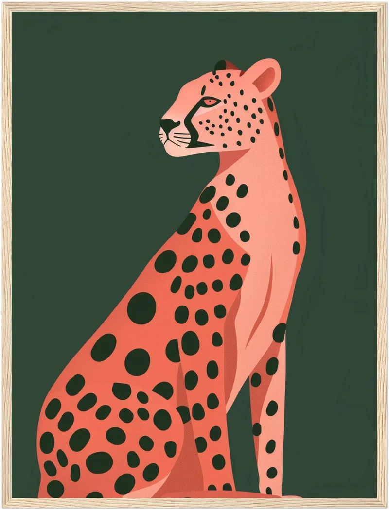 Sitzender Gepard Illustration Poster