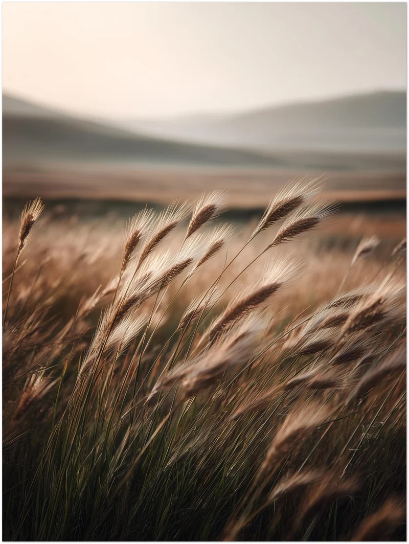 Hohes Gras im Wind Poster