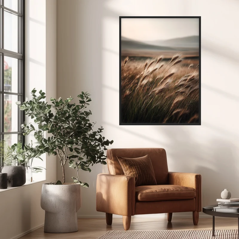 Hohes Gras im Wind Poster