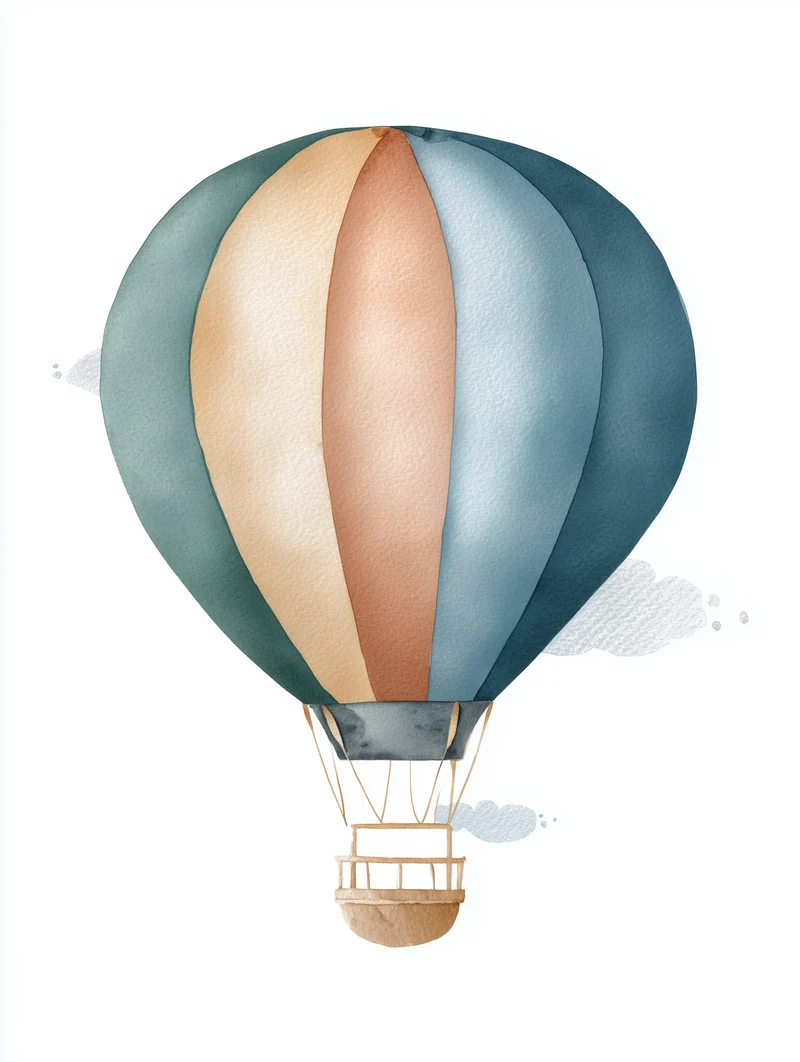 Sanfter Heißluftballon Aquarell Poster