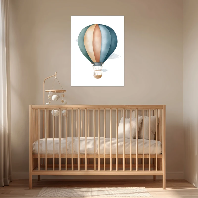 Sanfter Heißluftballon Aquarell Poster