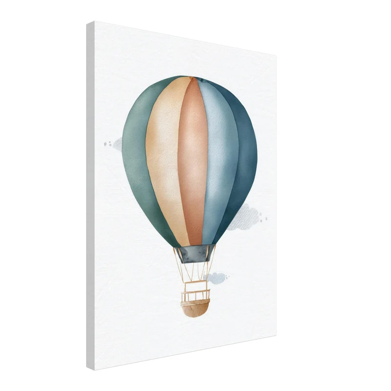 Sanfter Heißluftballon Aquarell Leinwandbild