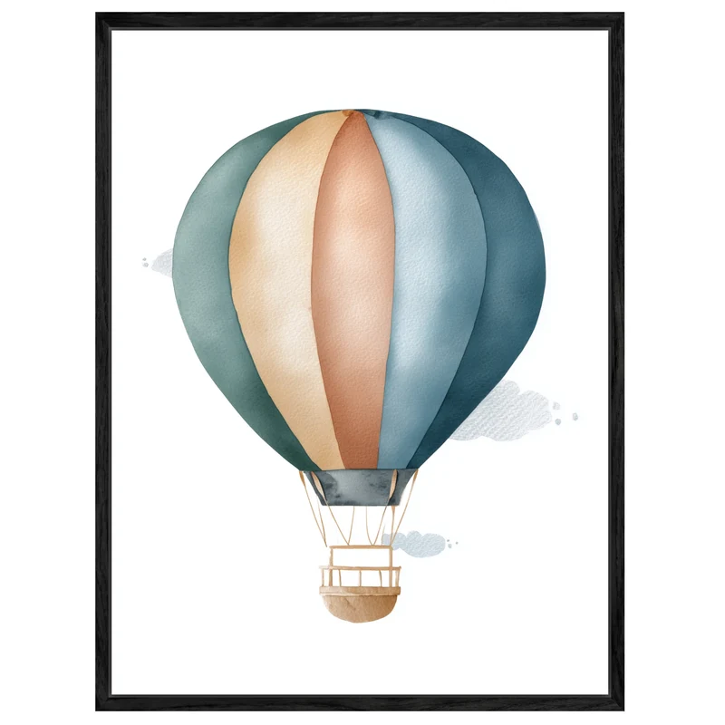 Sanfter Heißluftballon Aquarell Leinwandbild