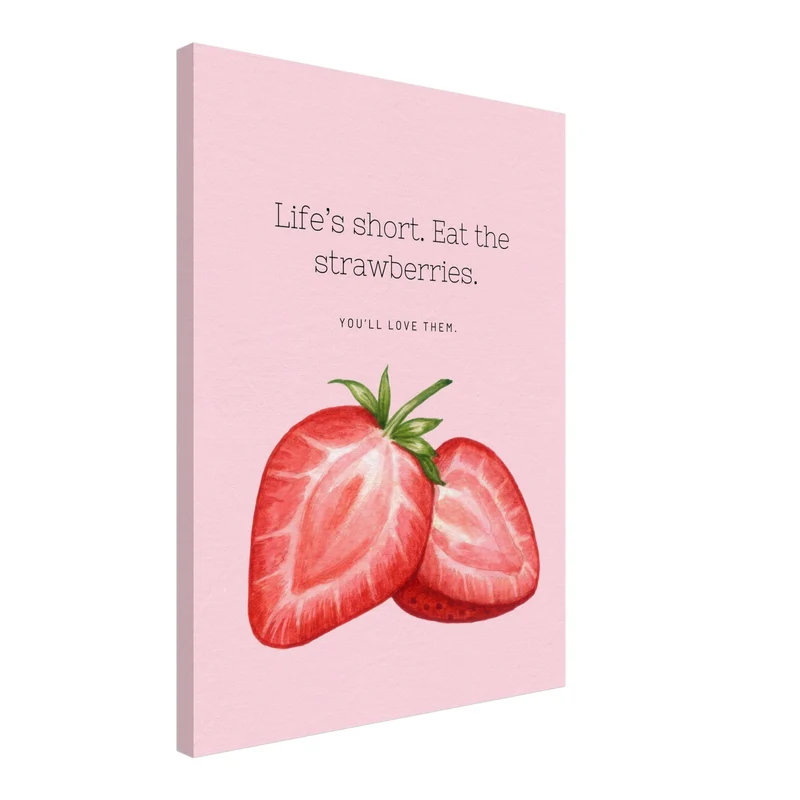 Aquarell Erdbeeren Leinwandbild