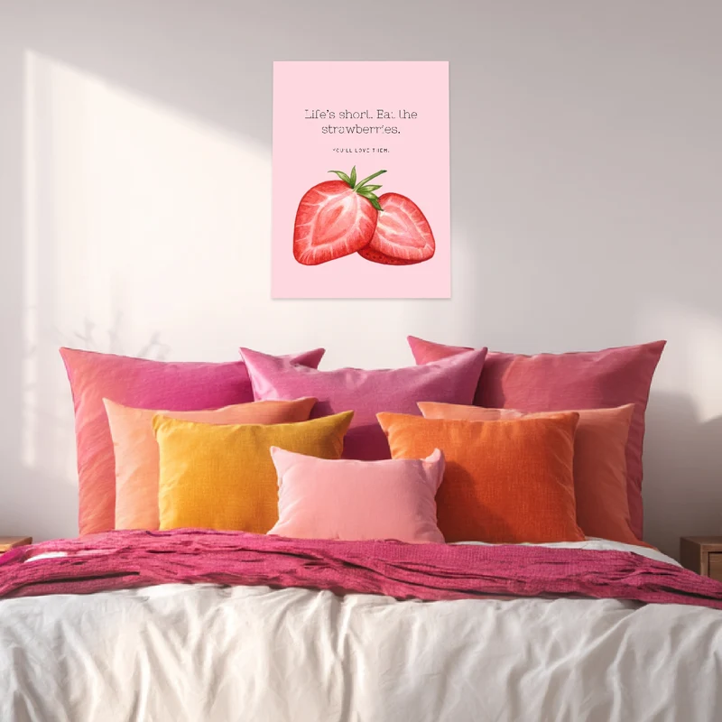 Aquarell Erdbeeren Leinwandbild
