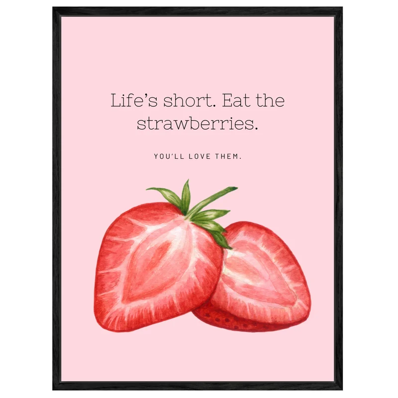 Aquarell Erdbeeren Leinwandbild