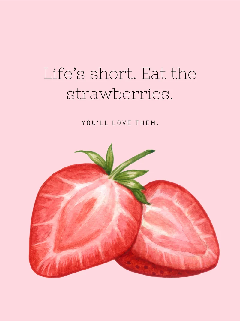 Aquarell Erdbeeren Poster