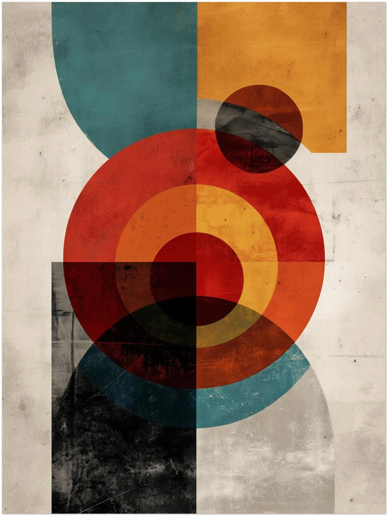 Geometrische Kreisflächen Komposition Poster