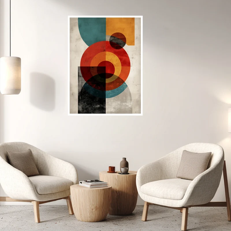Geometrische Kreisflächen Komposition Poster