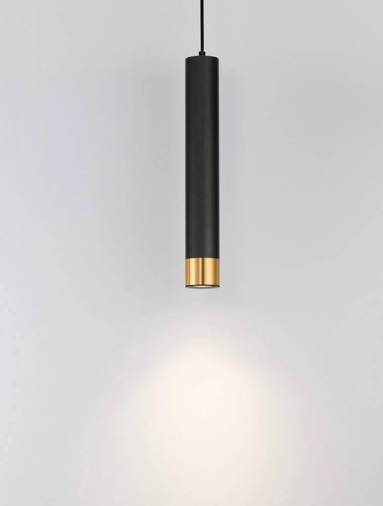 Picto Pendelleuchte GU10 Ø 6cm Schwarz, Gold
