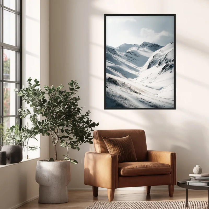 Verschneite Bergmulde Poster
