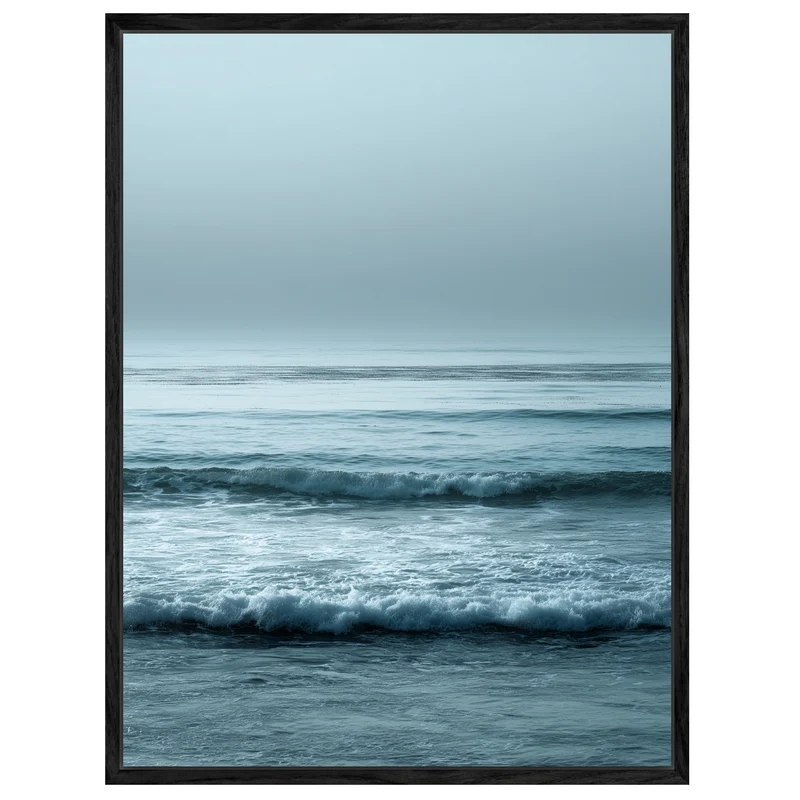 Ruhige Wellen im Nebel Leinwandbild