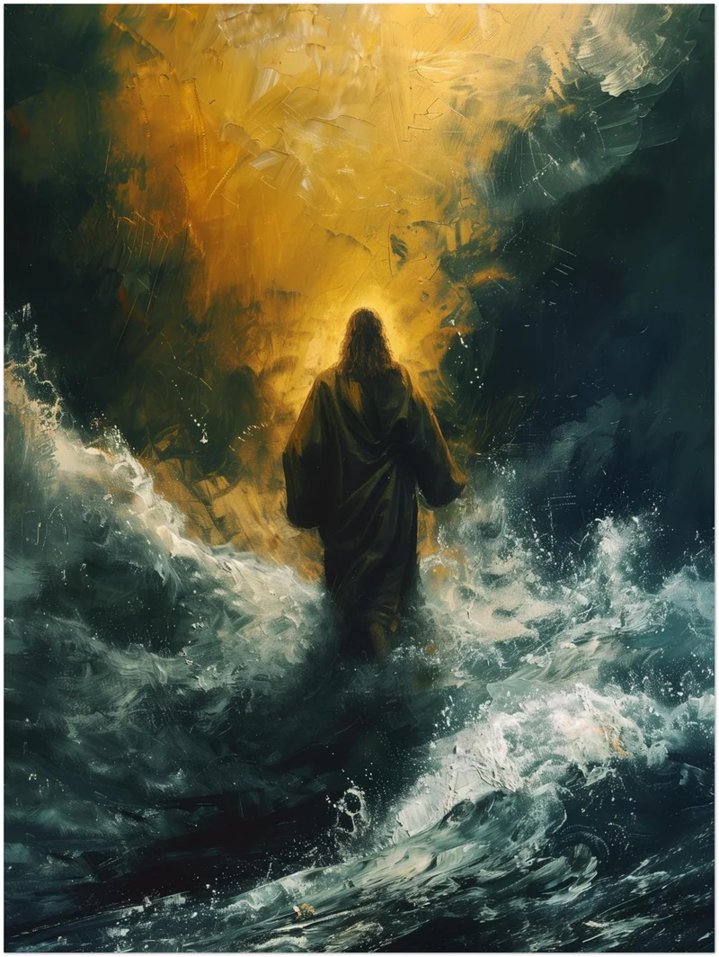 Jesus auf dem Wasser Leinwandbild