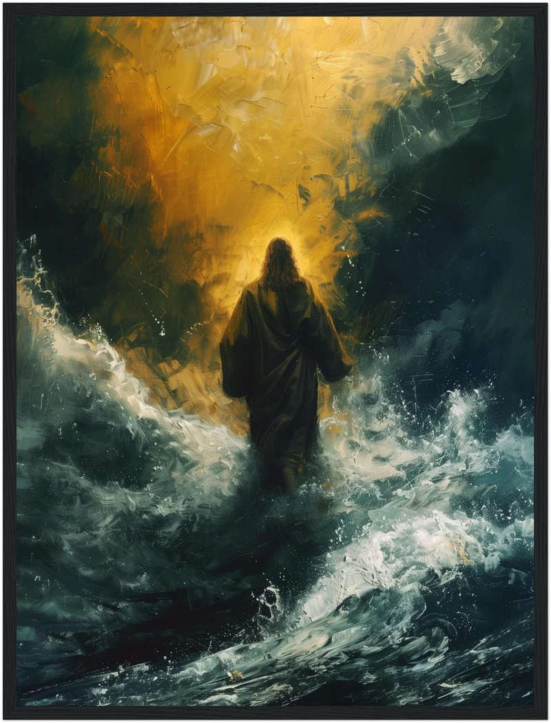 Jesus auf dem Wasser Poster