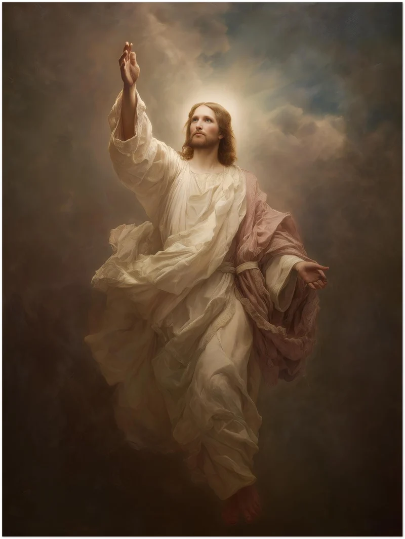 Himmlischer Jesusaufstieg Leinwandbild