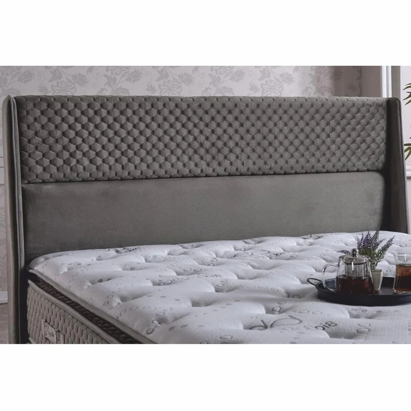 Casa Padrino Luxus Bett-Kopfteil Dunkelgrau 200 cm - Luxus Schlafzimmer Möbel