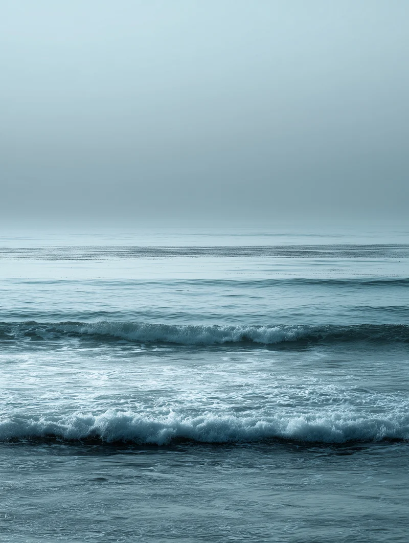 Ruhige Wellen im Nebel Poster