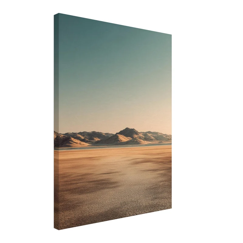 Trockener Boden und Berge Leinwandbild
