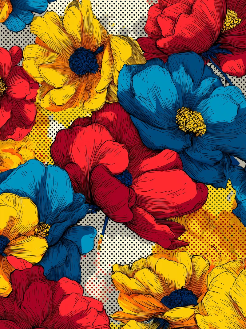 Bunte Blumenillustration Poster