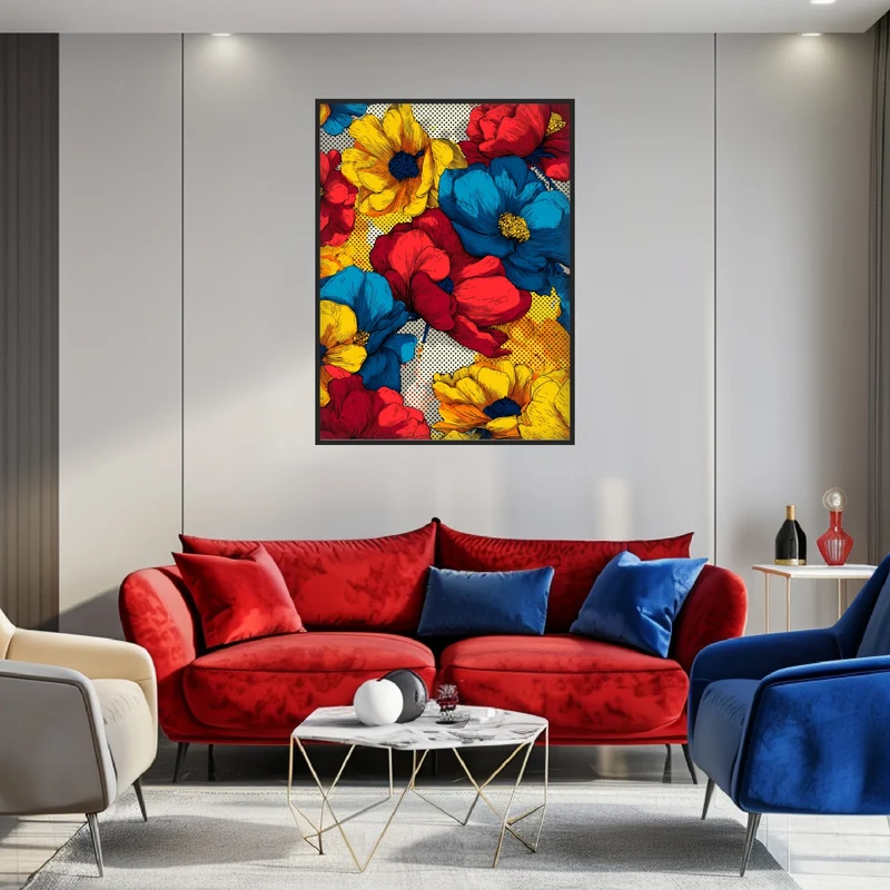 Bunte Blumenillustration Poster