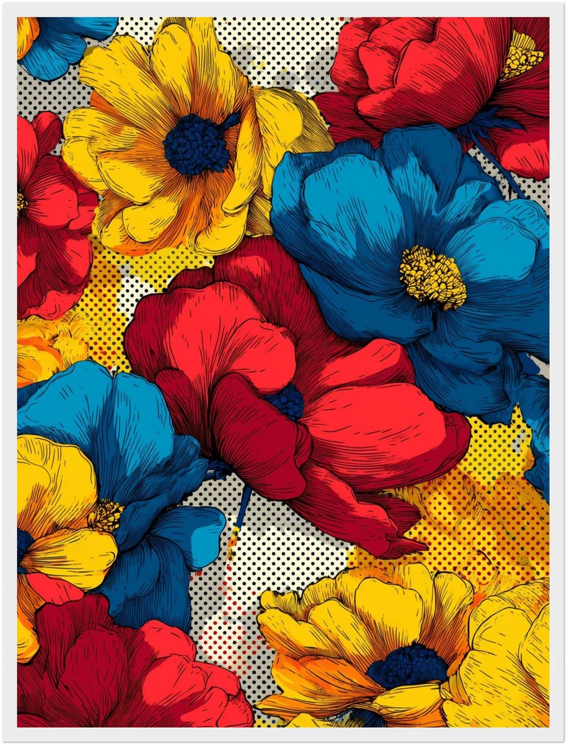 Bunte Blumenillustration Poster