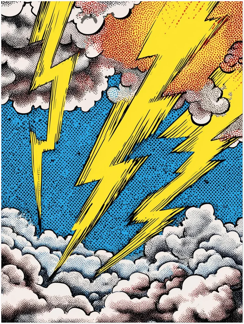 Blitzstrahlen in Wolken Leinwandbild