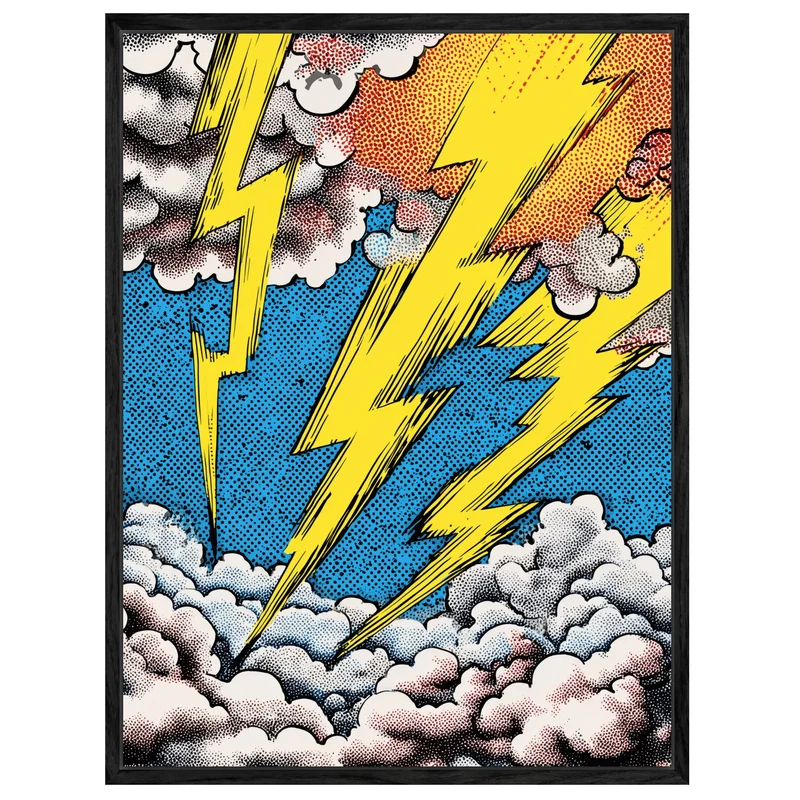 Blitzstrahlen in Wolken Leinwandbild