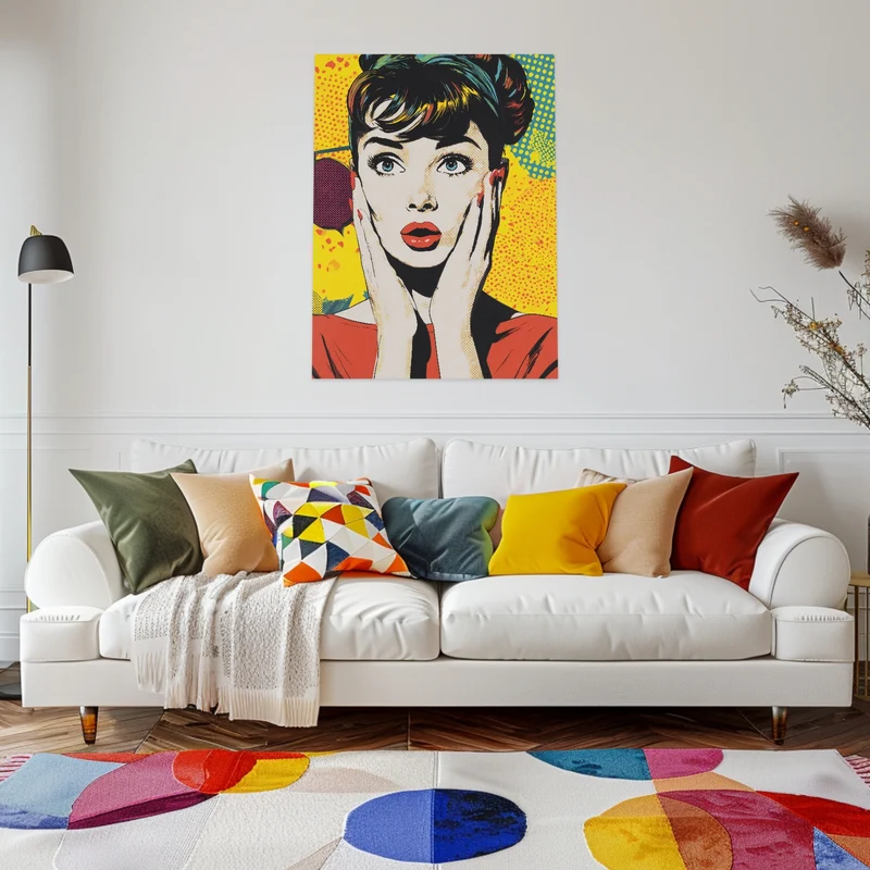 Erstaunte Frau Illustration Poster