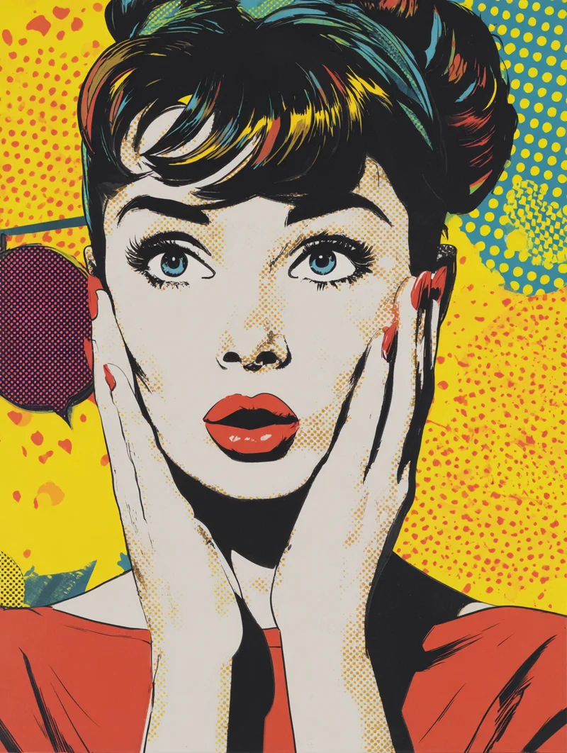 Erstaunte Frau Illustration Poster
