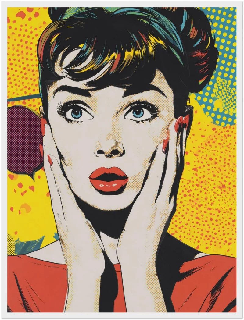 Erstaunte Frau Illustration Poster