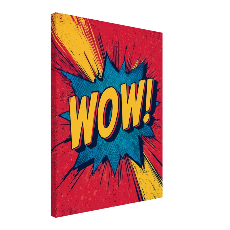 WOW Comic Schriftzug Leinwandbild