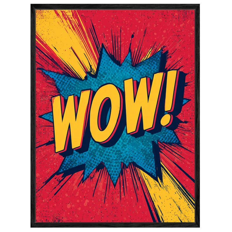 WOW Comic Schriftzug Leinwandbild