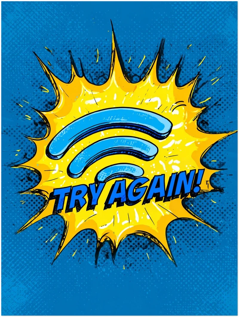 WLAN Symbol Comic Leinwandbild
