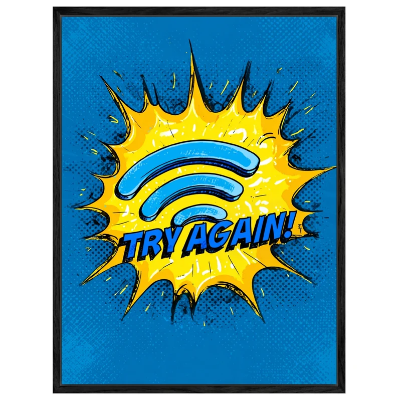 WLAN Symbol Comic Leinwandbild