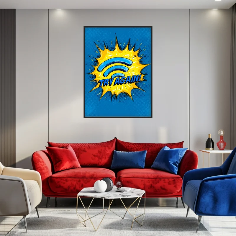 WLAN Symbol Comic Poster