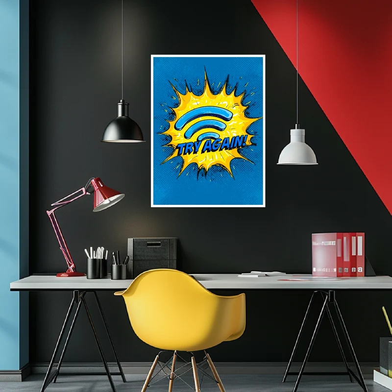 WLAN Symbol Comic Poster